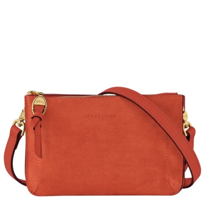 Women's Longchamp Mailbox Soft Wallets On Chain Orange | 02CYHXNZL