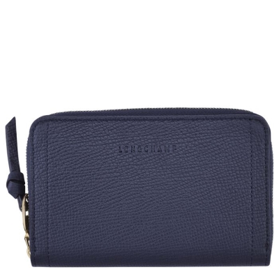 Women's Longchamp Mailbox Wallets Navy | 32QYVHTFE