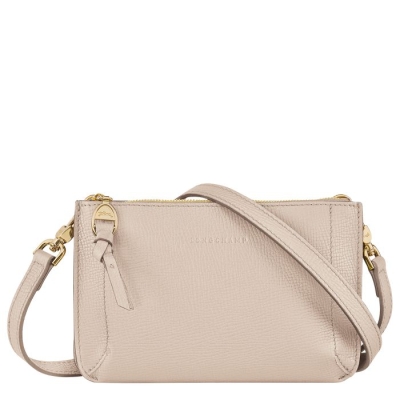 Women's Longchamp Mailbox Wallets On Chain Beige | 08JYDUWZF