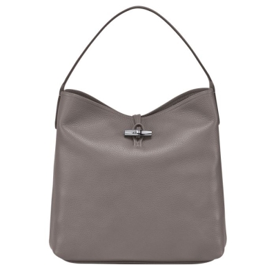 Women's Longchamp Roseau Essential Shoulder Bags Grey | 21AQEDHIZ