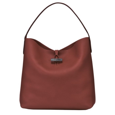 Women's Longchamp Roseau Essential Shoulder Bags Brown | 59SGMNKFA