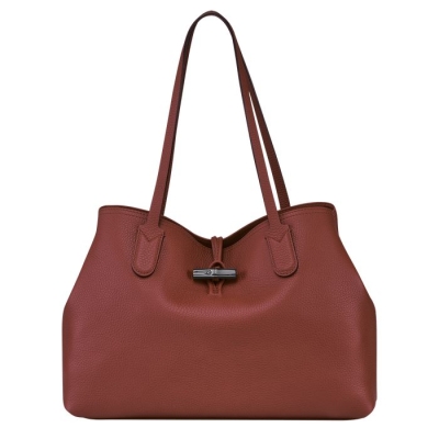 Women's Longchamp Roseau Essential Shoulder Bags Brown | 89CKGQENU