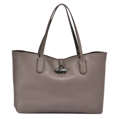 Women's Longchamp Roseau Essential Shoulder Bags Grey | 94SQAJPWM