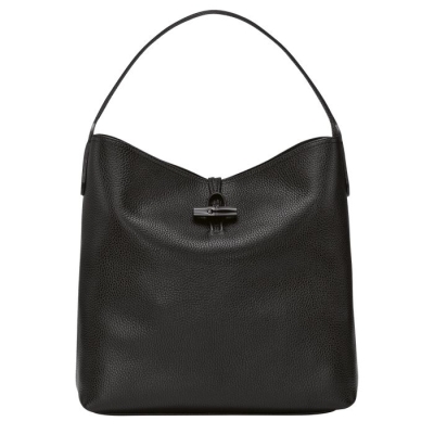 Women's Longchamp Roseau Essential Shoulder Bags Black | 98MOYPTWB