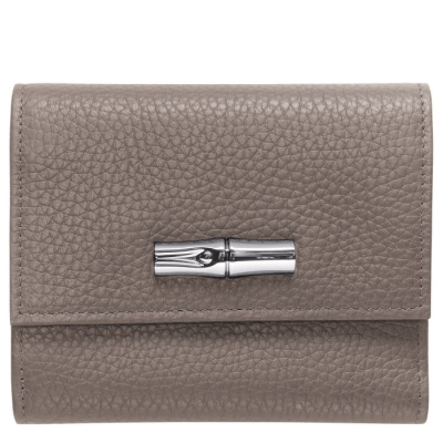 Women's Longchamp Roseau Essential Wallets Grey | 80RHKMTVD