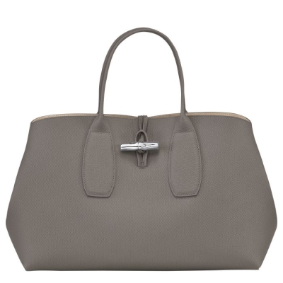 Women's Longchamp Roseau L Top-handle Bags Grey | 14ABOCITL