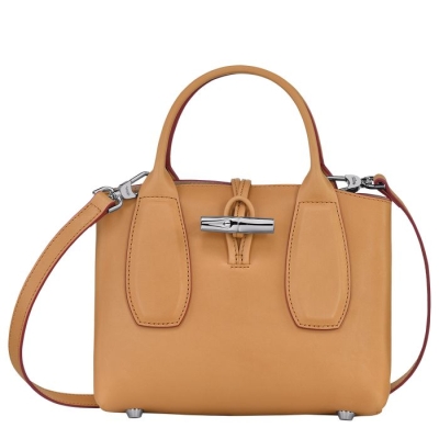 Women's Longchamp Roseau S Top-handle Bags Brown | 06FSPYULK