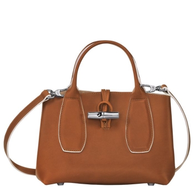 Women's Longchamp Roseau S Top-handle Bags Brown | 20VNBLEYO