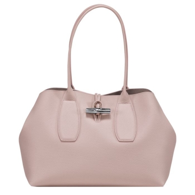 Women's Longchamp Roseau Shoulder Bags Light Pink | 70GTFJMEX