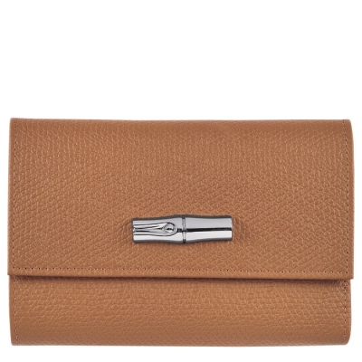 Women's Longchamp Roseau Wallets Beige | 31QAMXKEV