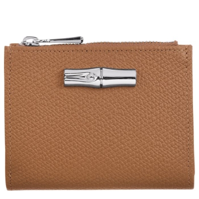 Women's Longchamp Roseau Wallets Beige | 95DIUAYJO