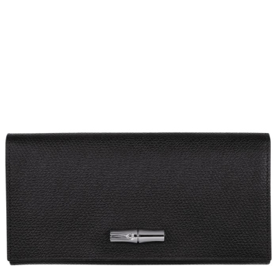 Women's Longchamp Roseau Wallets Black | 48IQJEFAC