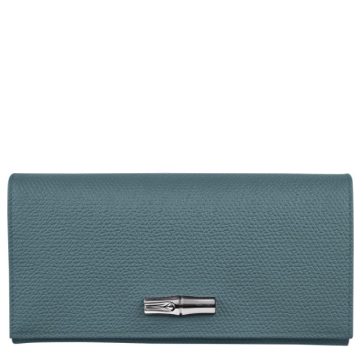 Women's Longchamp Roseau Wallets Blue | 29ZJYHKPO