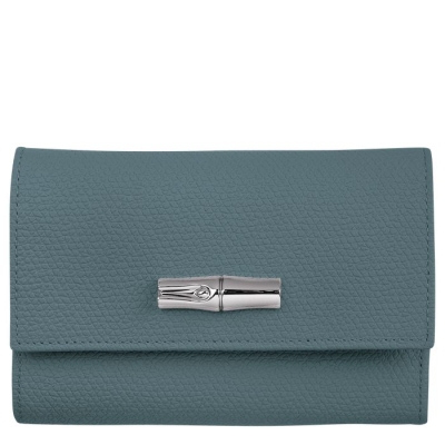 Women's Longchamp Roseau Wallets Blue | 47FLOTMNK