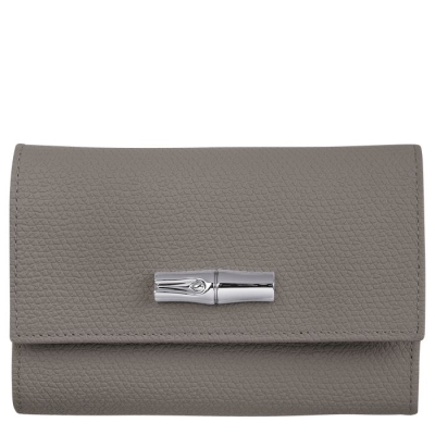 Women's Longchamp Roseau Wallets Grey | 57TUYGOIE