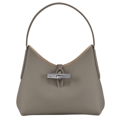 Women's Longchamp Roseau XS Shoulder Bags Grey | 14HDINRPL