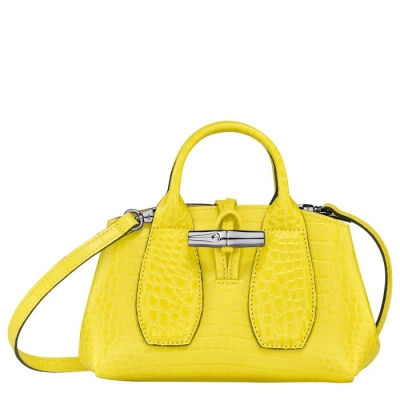 Women's Longchamp Roseau XS Top-handle Bags Yellow | 54ICWDSFO